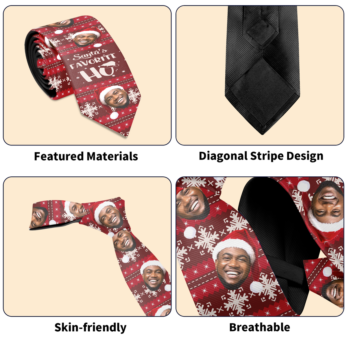 Santa Favorite - Personalized Unisex Bandana Necktie SBUBNLM2313D