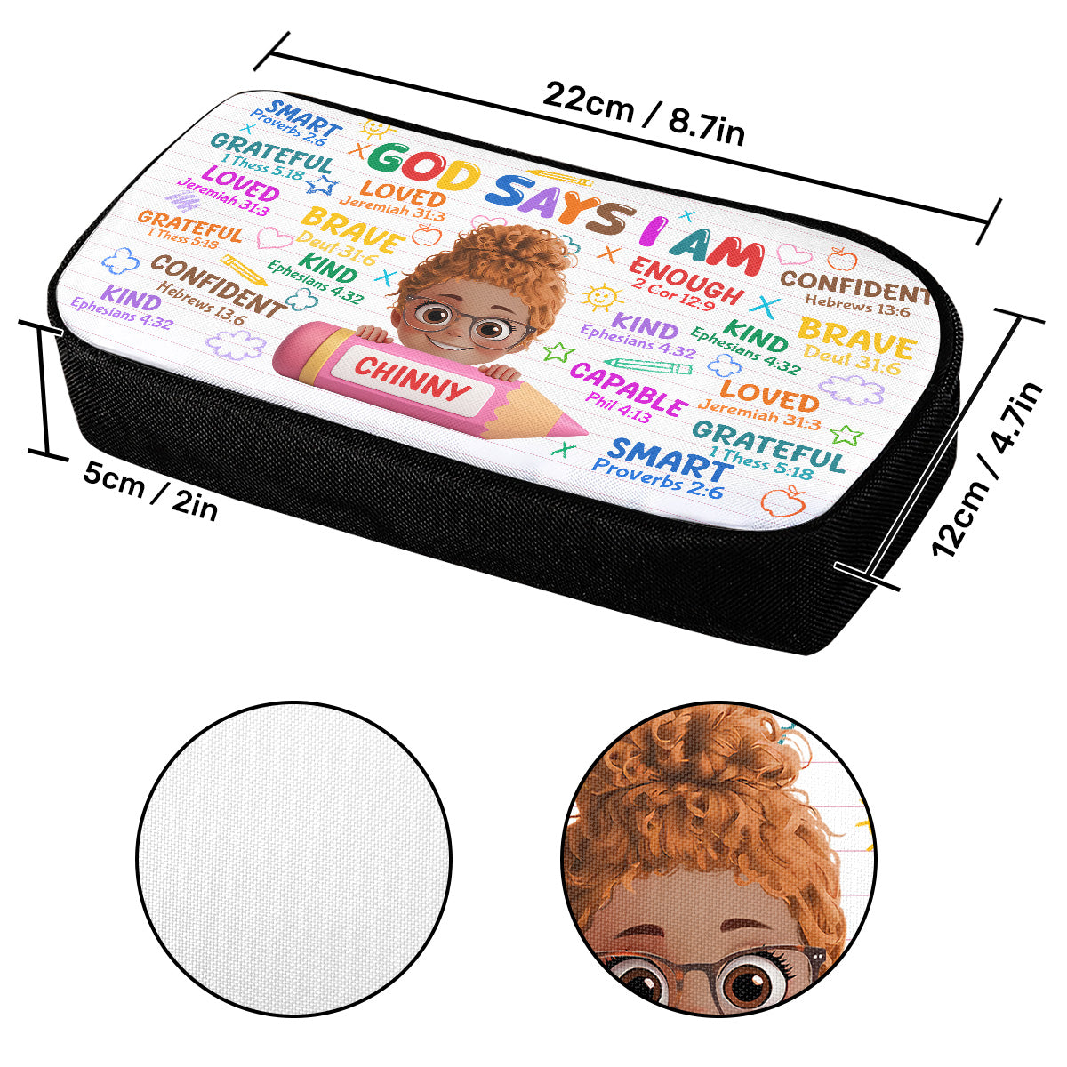 God Says I Am - Personalized Pencil Case