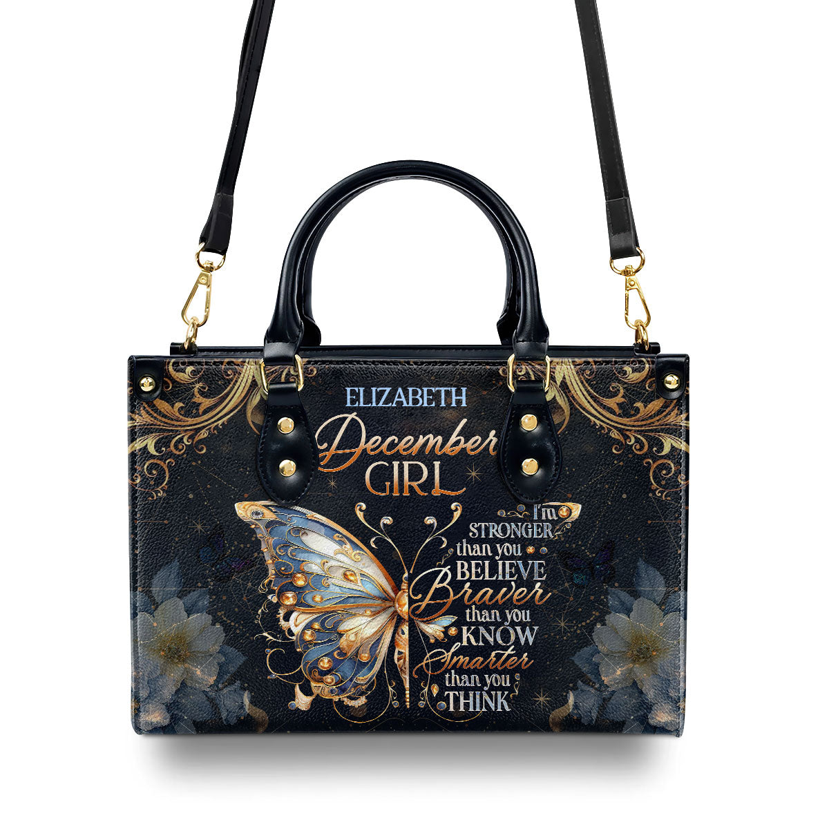Month Girl - Stronger Than You Believe - Personalized Leather Handbag MB91
