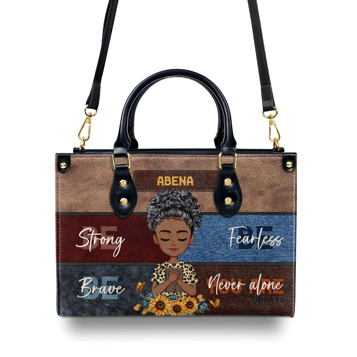 Be Strong Be Brave Be Fearless - Personalized Leather Handbag SBLHBLM1135L