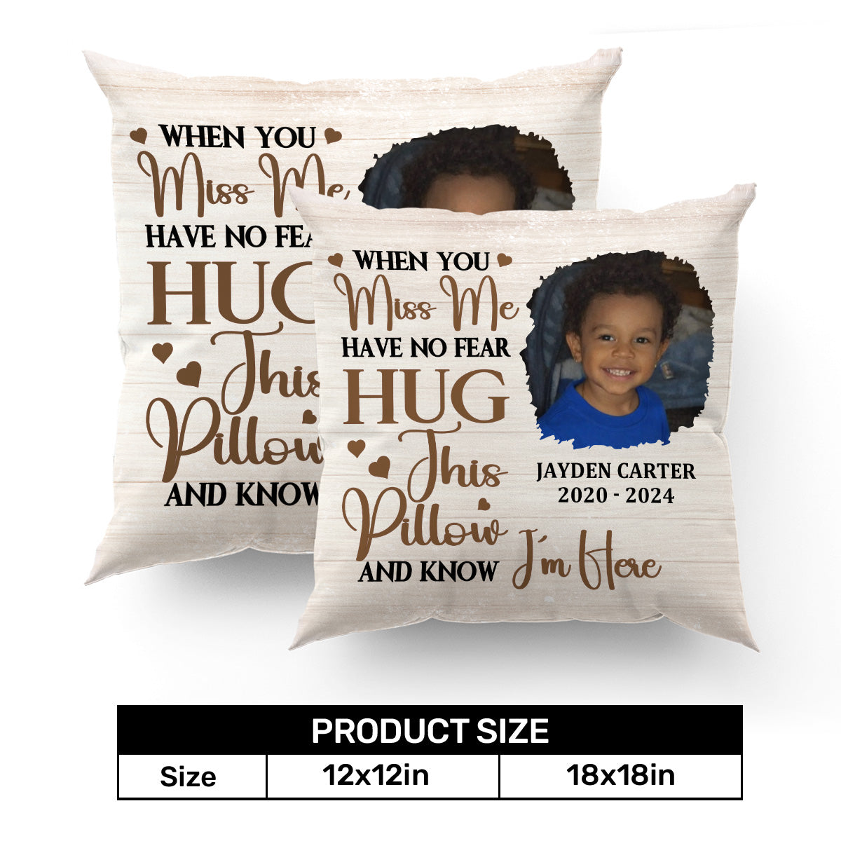 When You Miss Me Have No Fear - Personalized Crystal Velvet Pillow