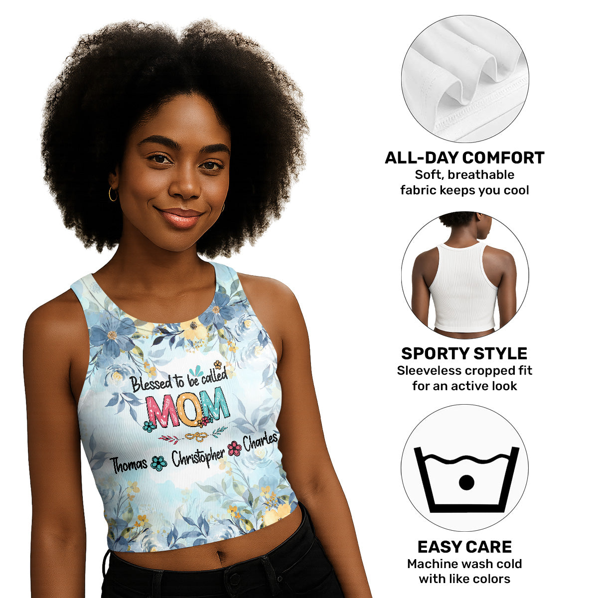 Blessed To Be Called - Personalized Crop Tank Top