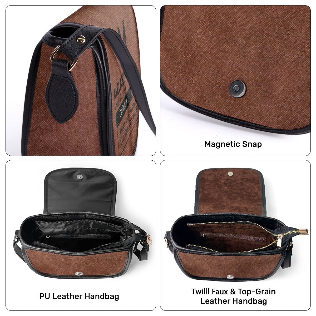 Black Girl & Melanin - I Am A Fierce Spirit- Personalized Leather Saddle Cross Body Bag MB29