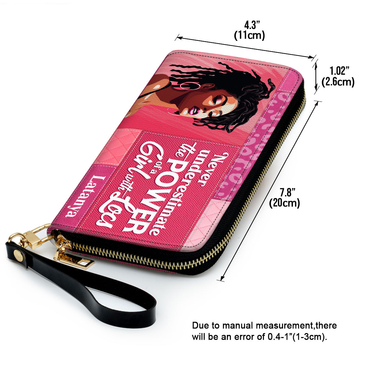 Power Of A Girl With Locs - Personalized Leather Clutch Purse STB86