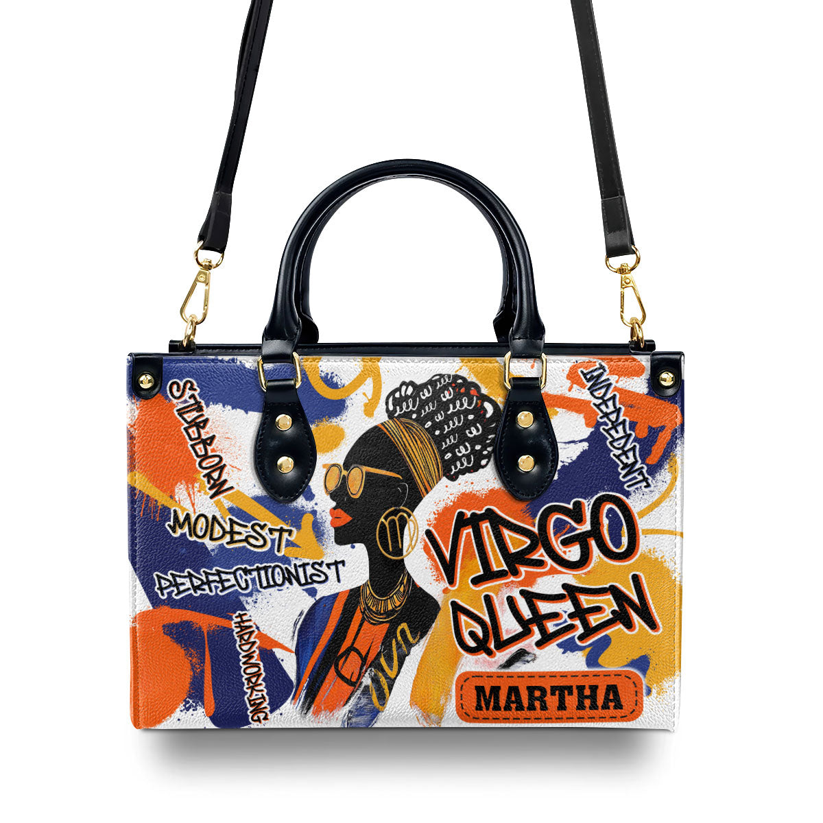 Zodiac Queen - Personalized Leather Handbag SBLHBLN1873L