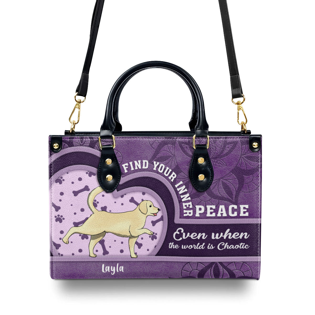 Find Your Inner Peace - Personalized Leather Hand Bag SBLHBHA26