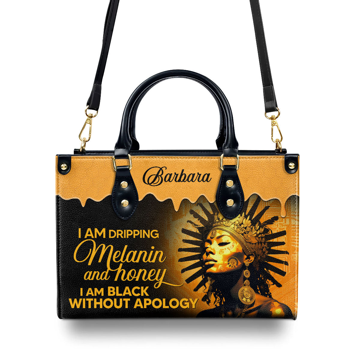 Melanin and Honey - Personalized Leather Hand Bag STB104