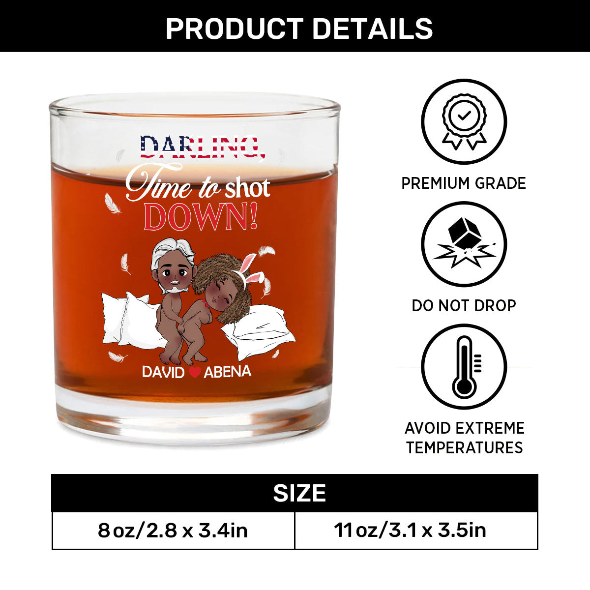 Time To Shot Down - Personalized Round Whiskey Glass
