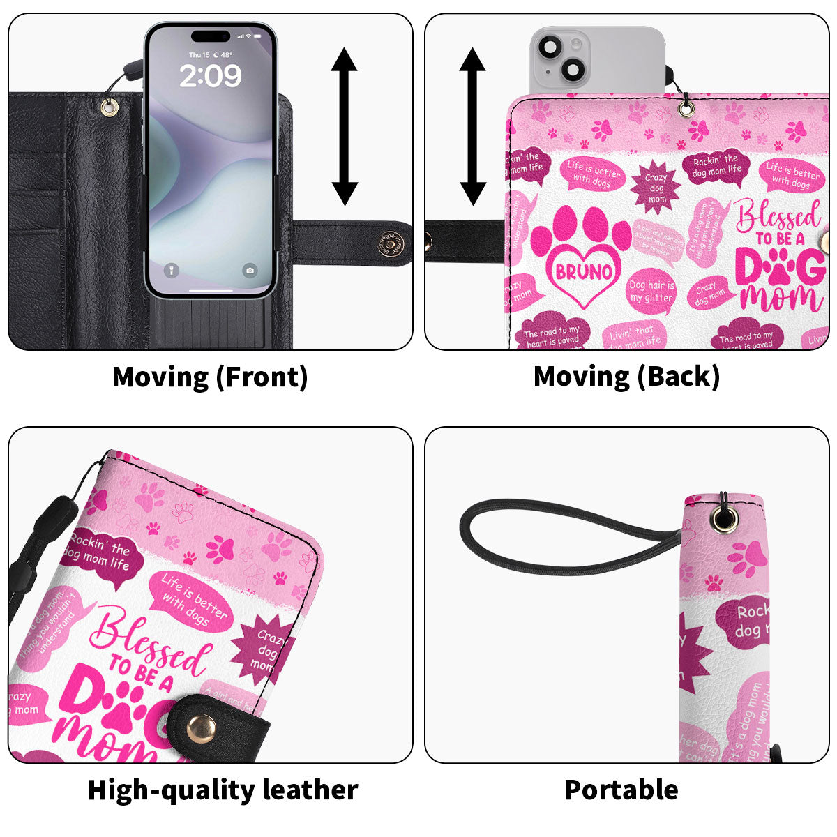 Blessed To Be A Dog Mom - Personalized Wallet Case SBWACLN1355TA