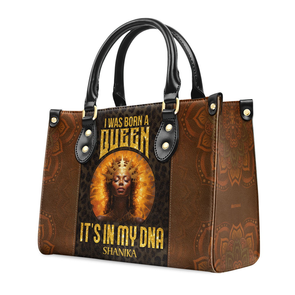 I Was Born A Queen - Personalized Leather Handbag STB151