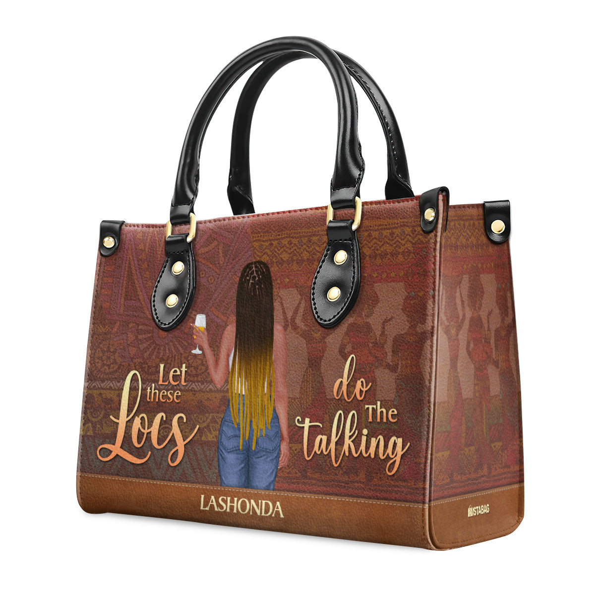 Let These Locs Do The Talking - Personalized Leather Handbag STB44