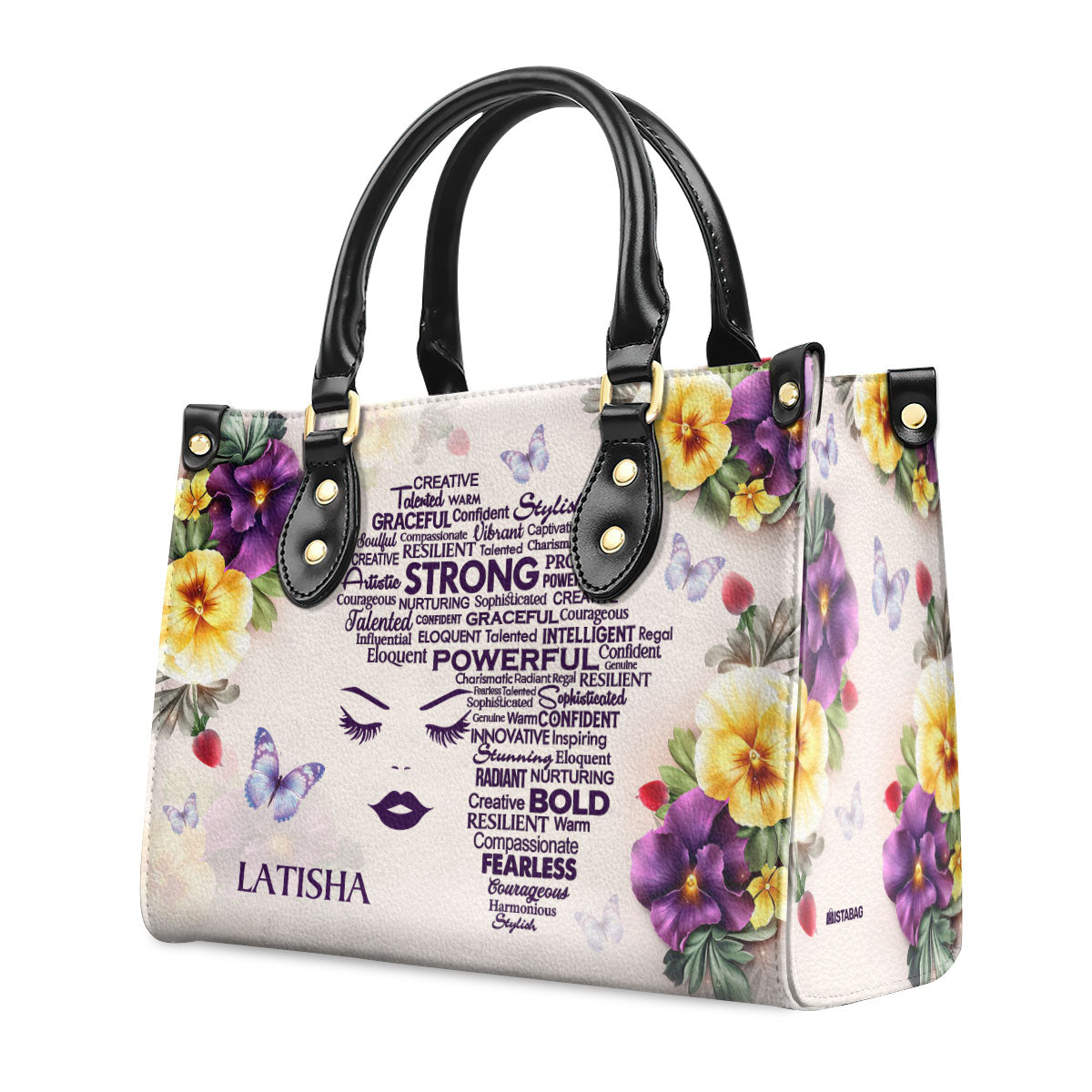 Afro Map - Personalized Leather Handbag STB196