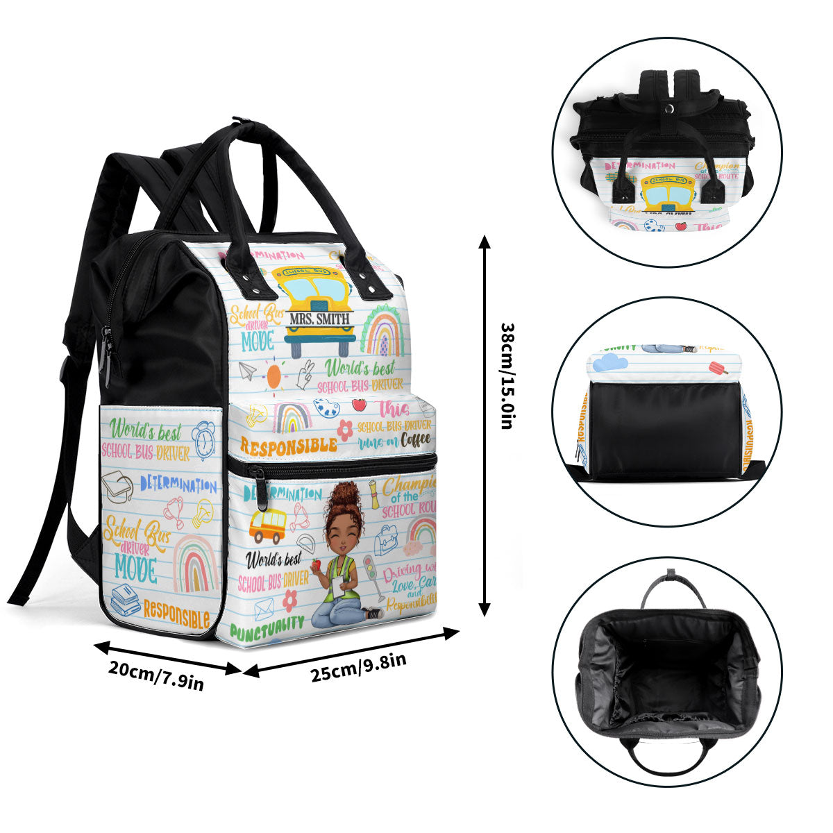 School Bus Driver - Personalized Duckbilled Backpack SBDBPLHA1564L
