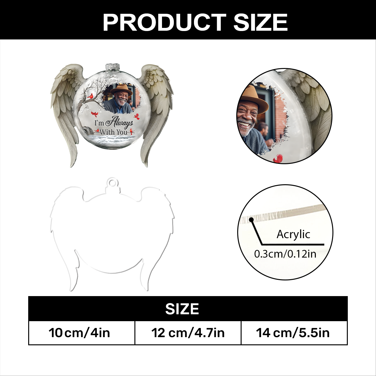 I'm Always With You - Personalized 1-Layer Acrylic Ornament