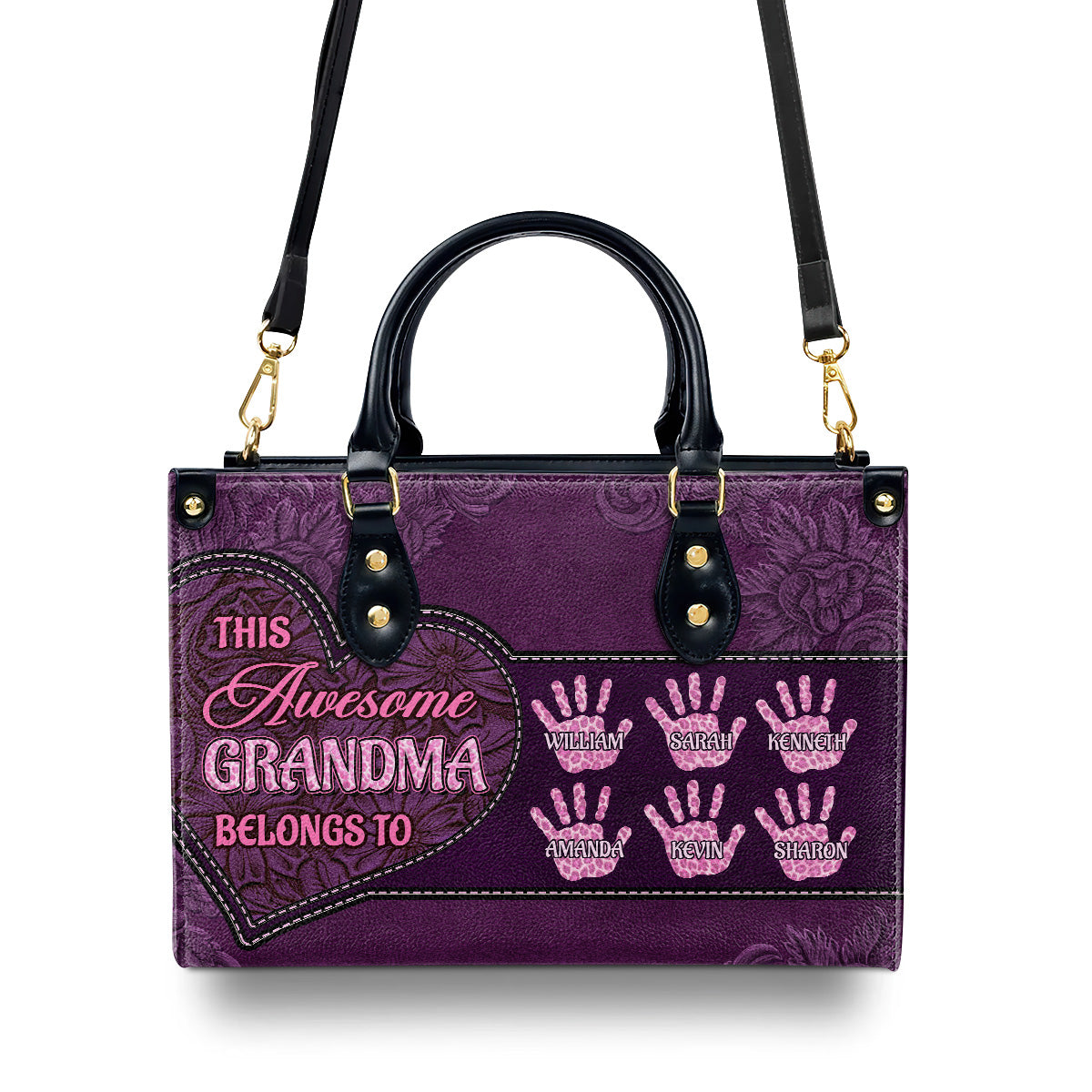 This Awesome Grandma Belongs To - Personalized Leather Handbag