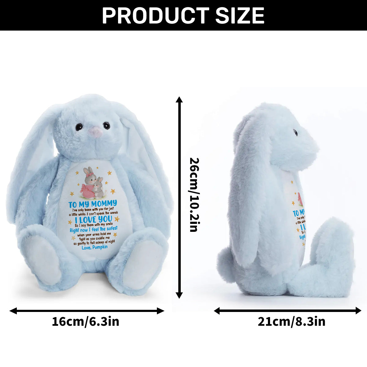 I Feel The Safest When Your Arms Hold Me - Personalized Stuffed Bunny