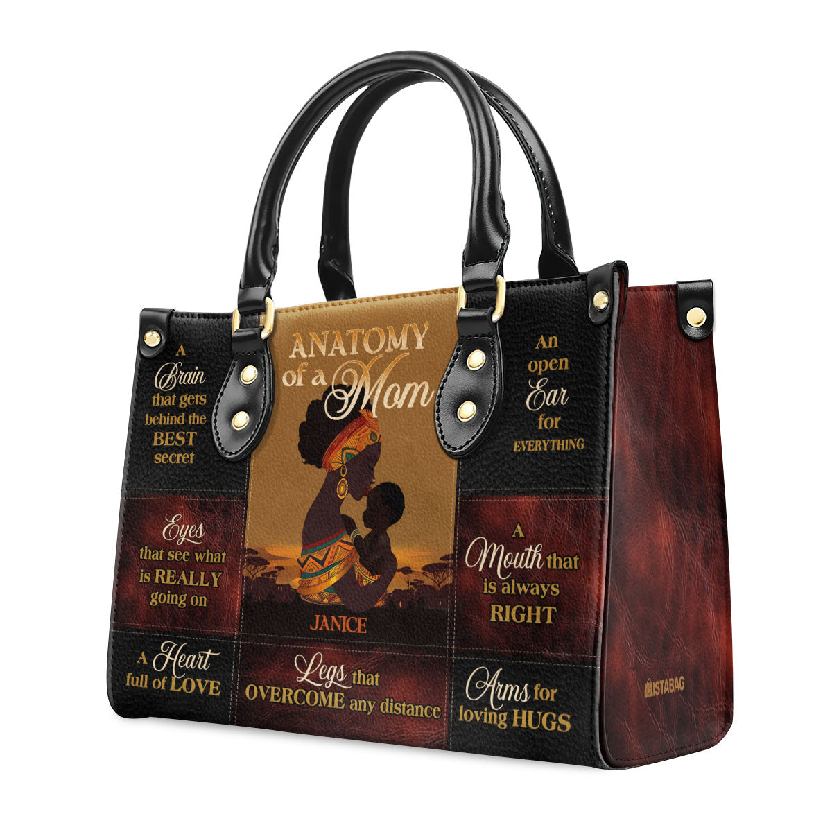 Anatomy Of A Mom - Personalized Leather Handbag MB63A