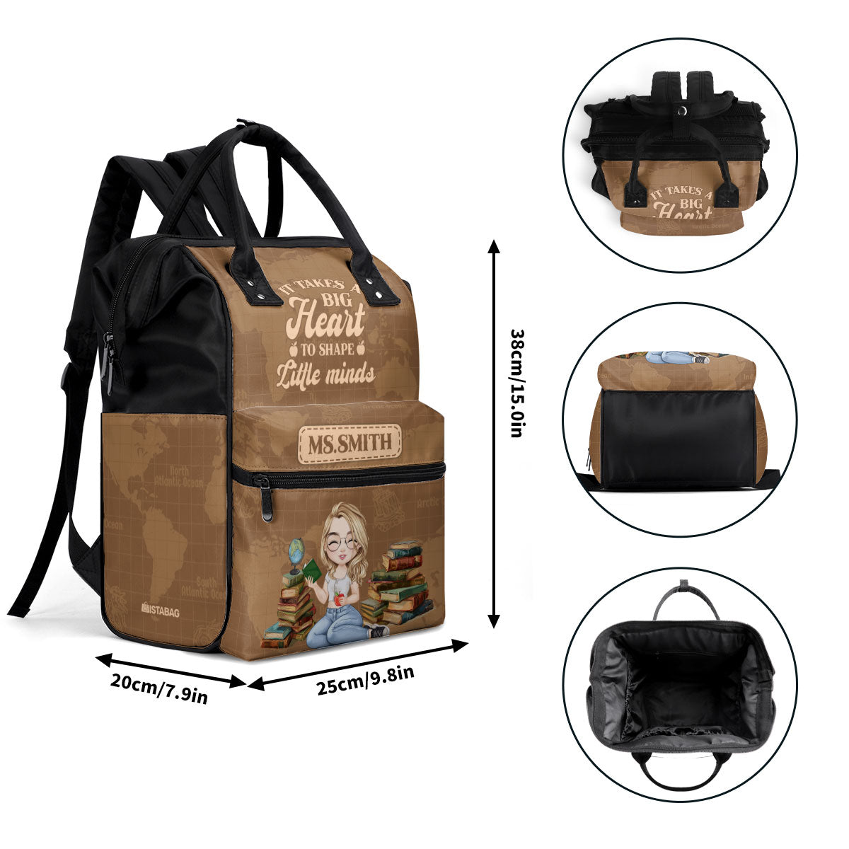 It Takes A Big Heart To Shape Little Minds - Personalized Duckbilled Backpack
