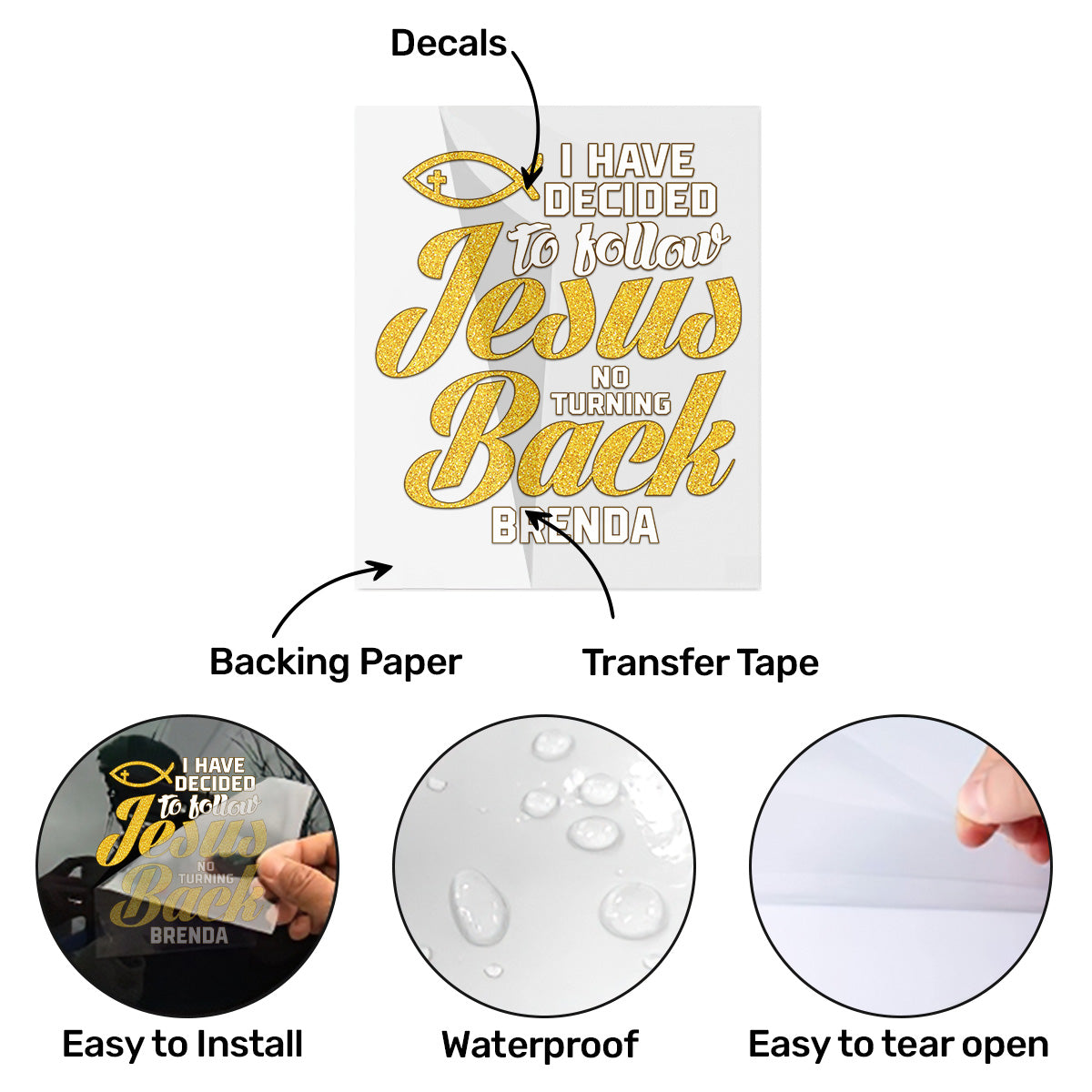 I Have Decided To Follow Jesus - Personalized Sticker