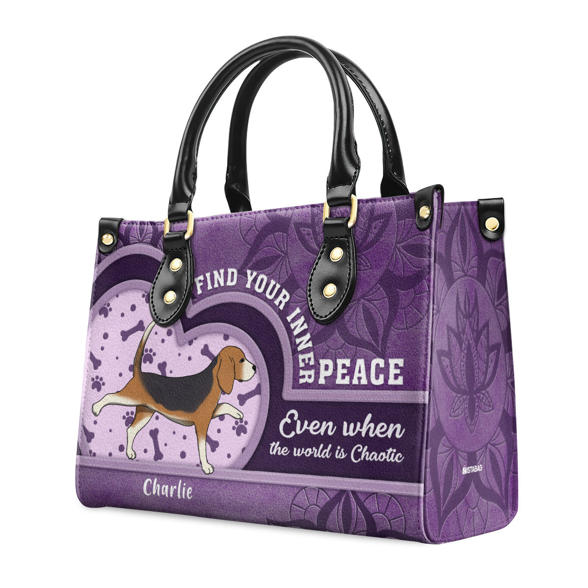 Find Your Inner Peace - Personalized Leather Hand Bag SBLHBHA26