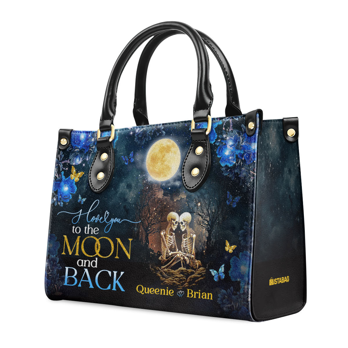 I Love You To The Moon And Back - Personalized Leather Handbag MB72