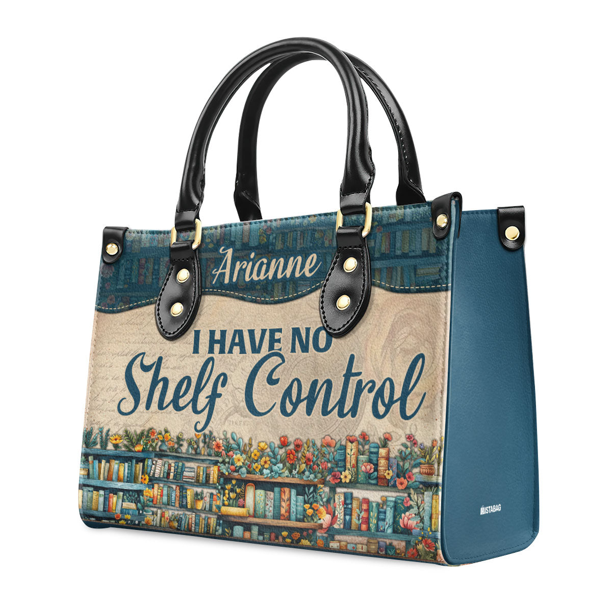 I Have No Shelf Control - Personalized Leather Handbag SBLHBLN963D