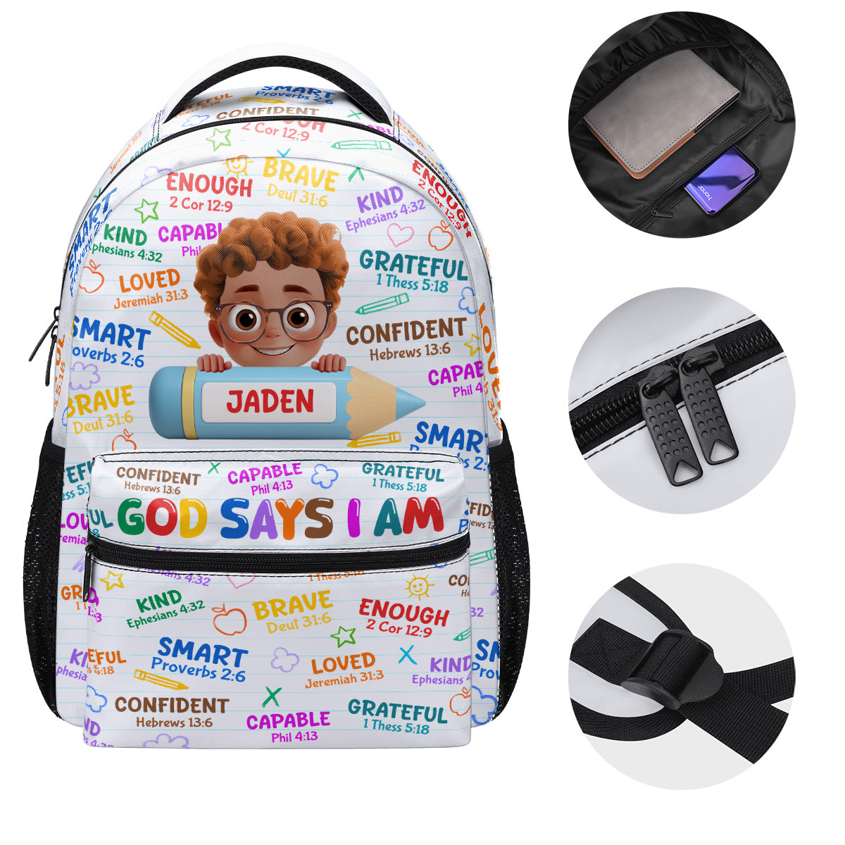 God Says I Am - Personalized Backpack