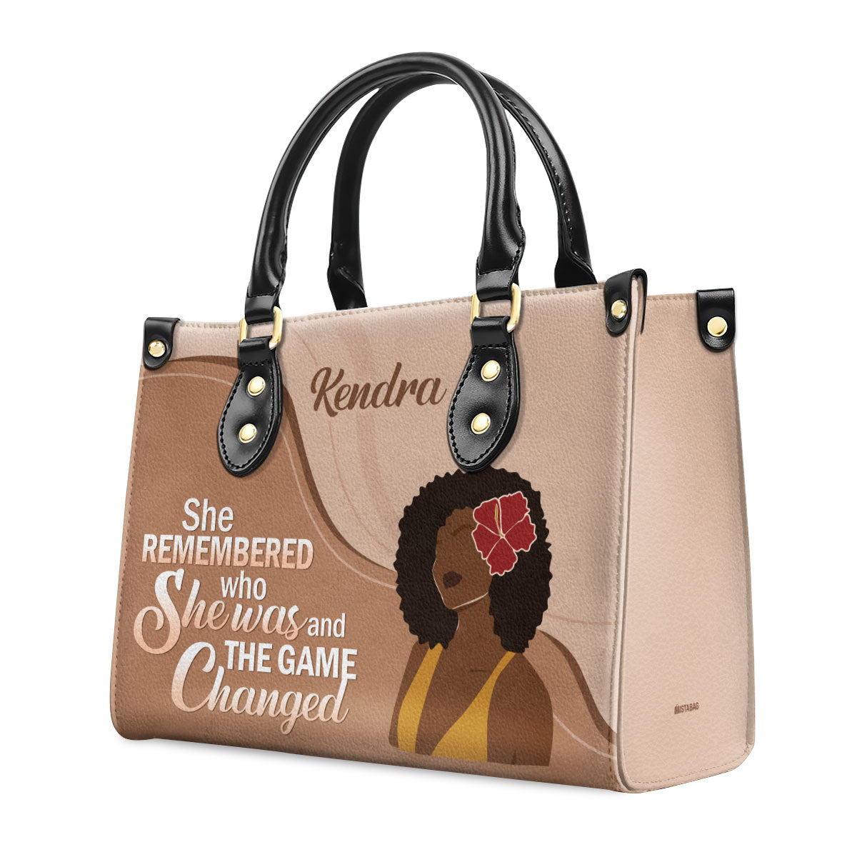 She Remembered Who She Was - Personalized Leather Hand Bag STB103