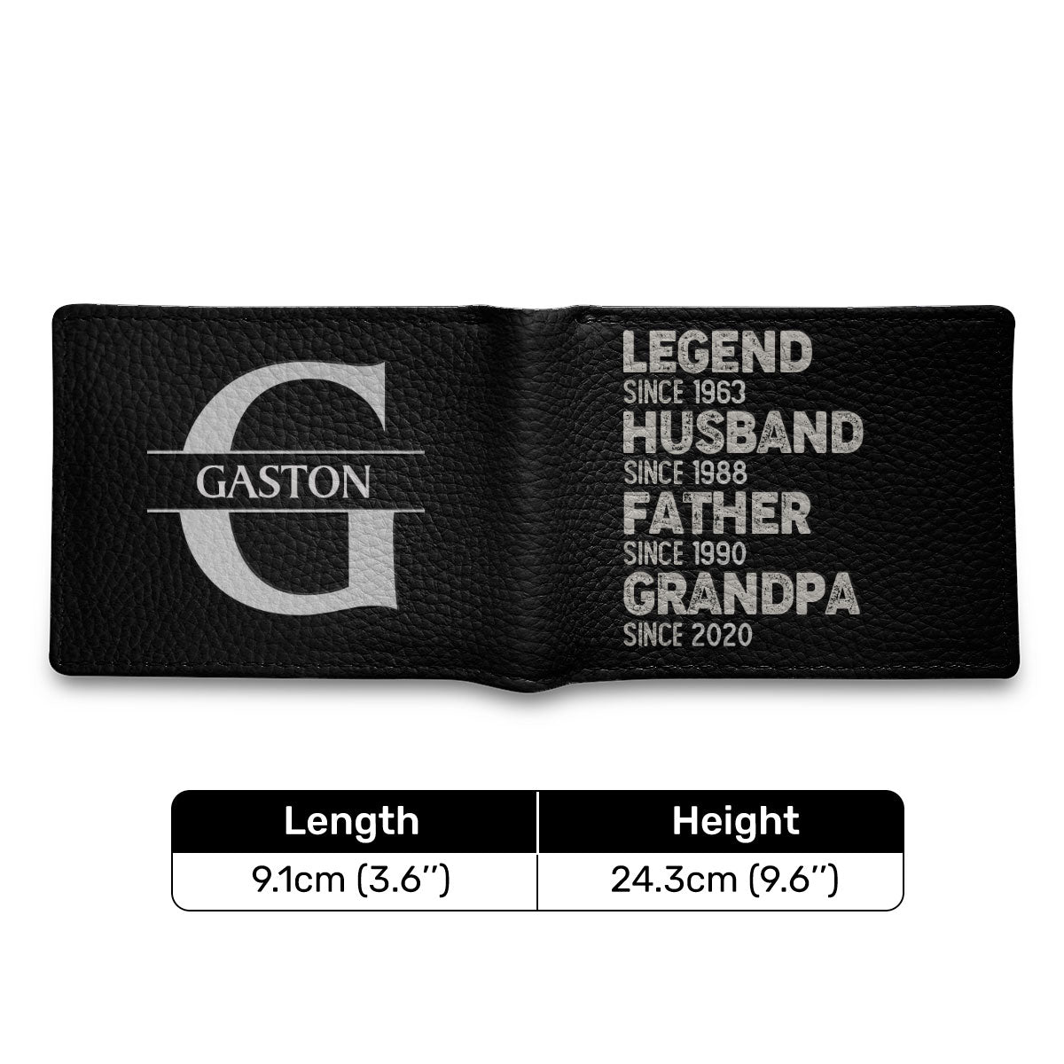 Legend Husband Father Grandpa - Personalized Leather Folded Wallet SBLFWH861