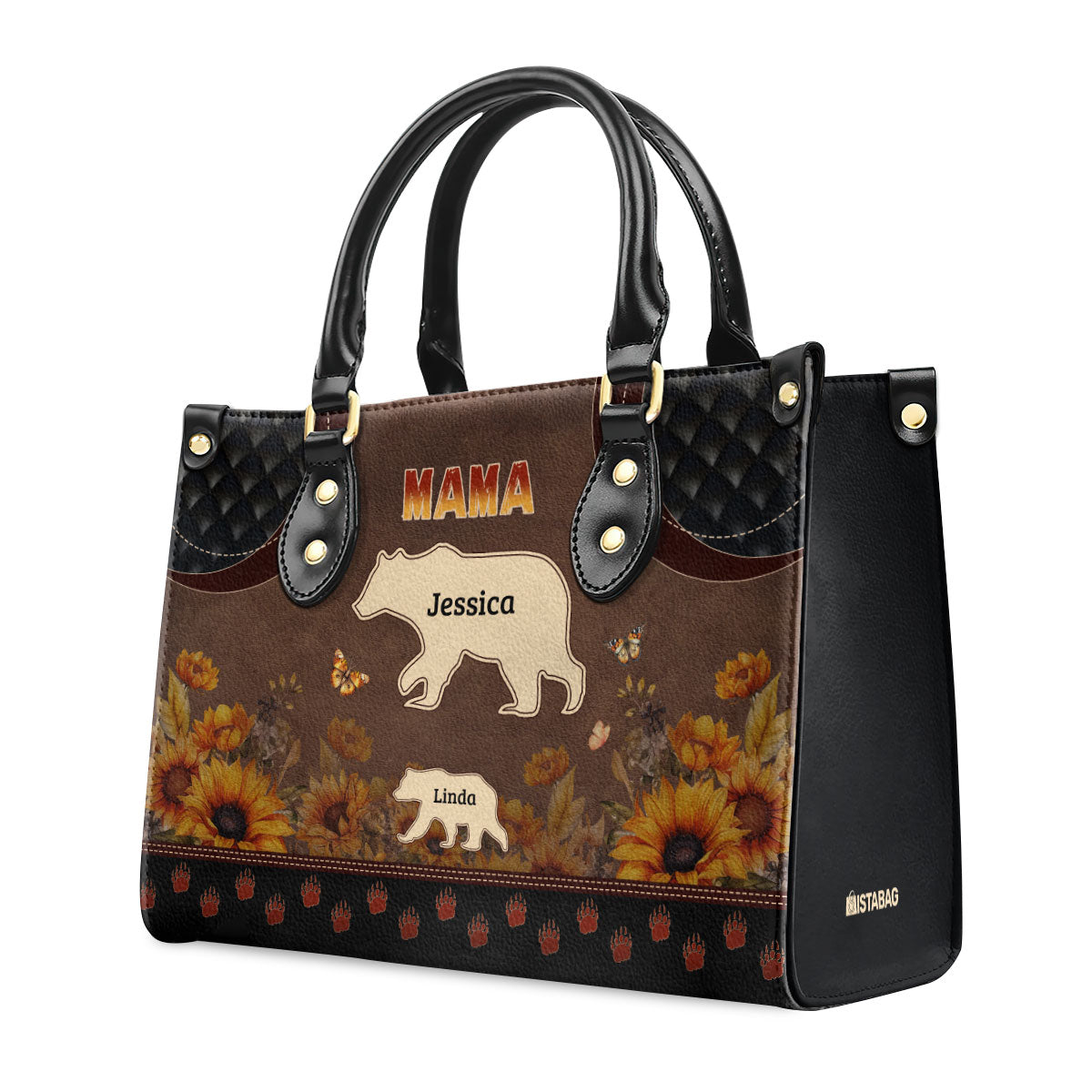 Mama/Mother Bear - Personalized Leather Handbag MB76