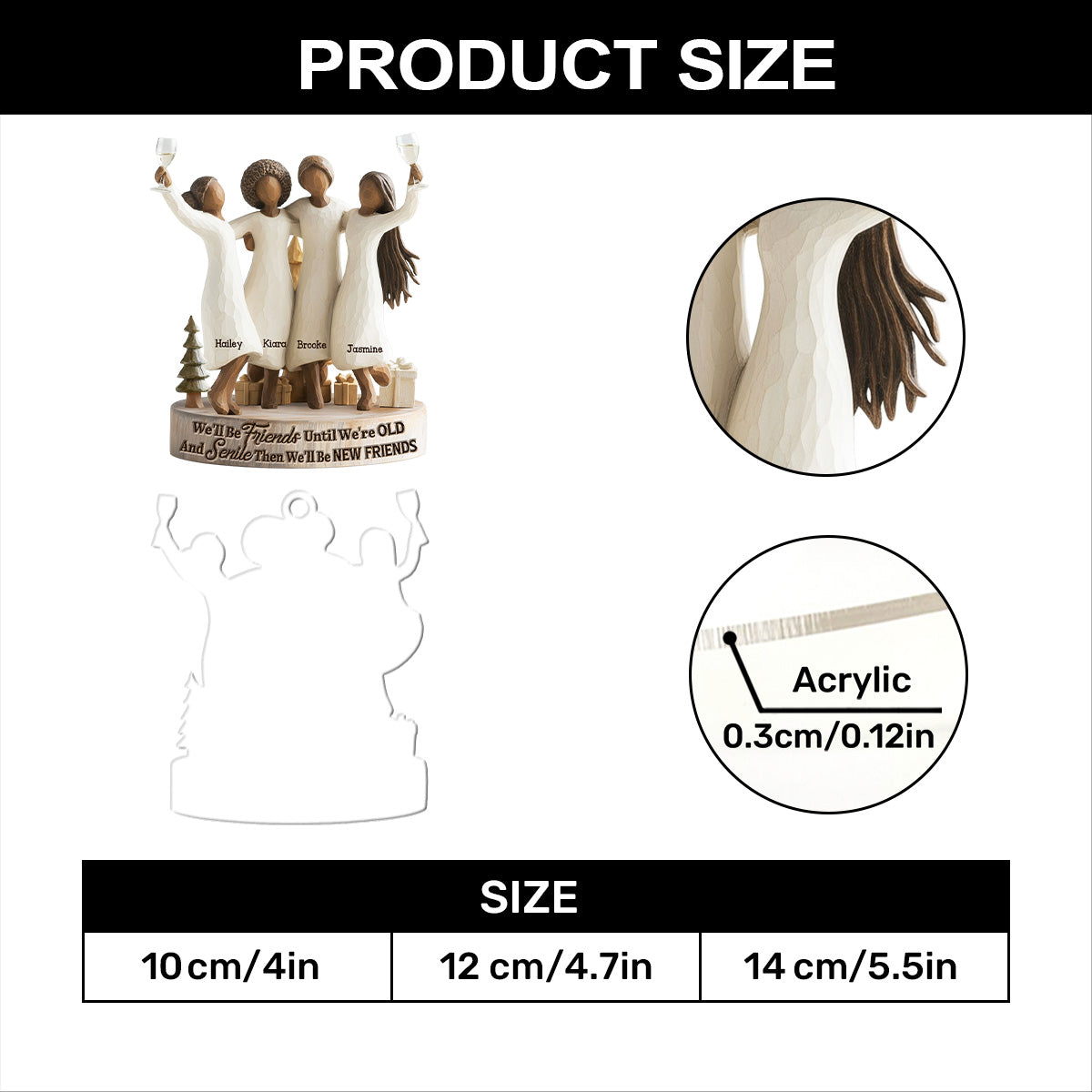 We'll Be Friends Until We're Old And Senile - Personalized 1-Layer Acrylic Ornament