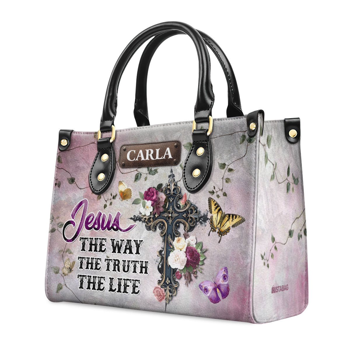 Jesus The Way The Truth The Life - Personalized Leather Handbag SBLHBLHA2310D