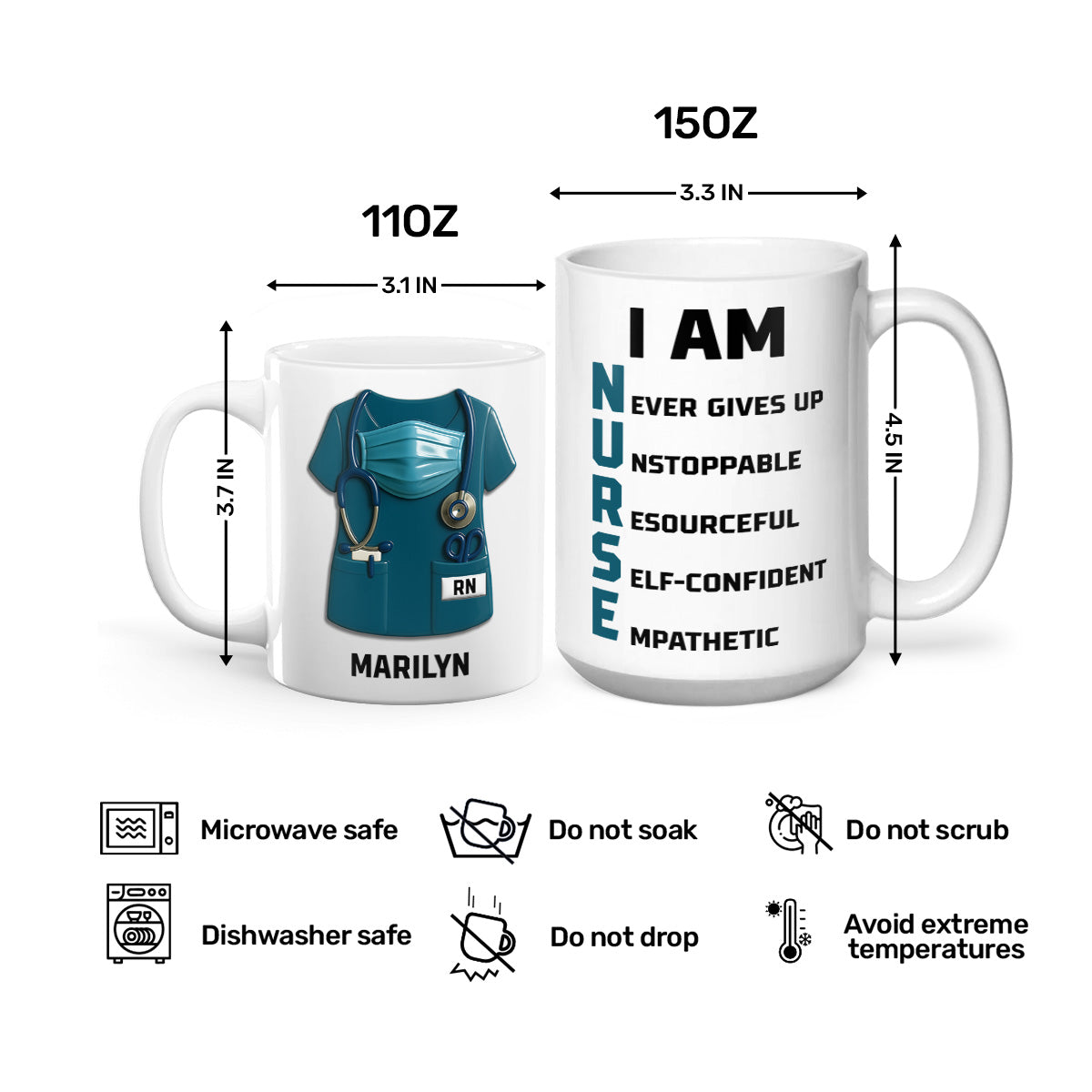 I Am Nurse - Personalized Ceramic Coffee Mug