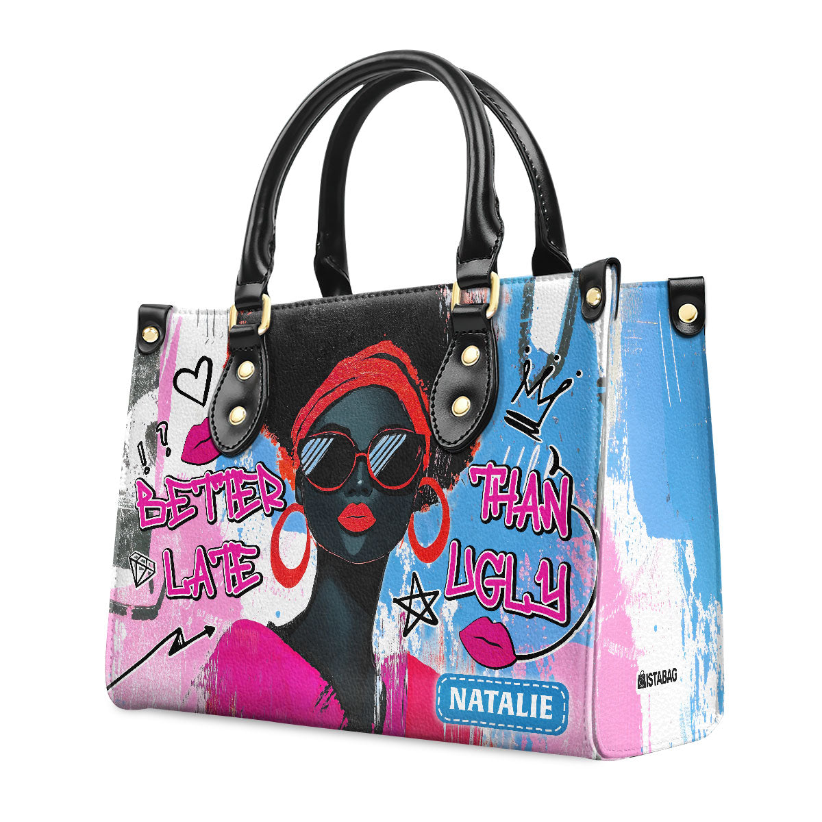 Better Late Than Ugly - Personalized Leather Handbag SBLHBLN2395L
