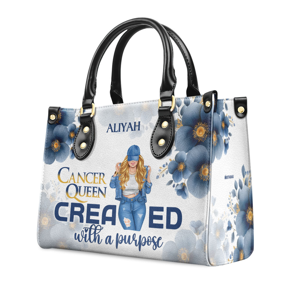 Horoscope Queen Created With A Purpose - Personalized Leather Handbag STB215
