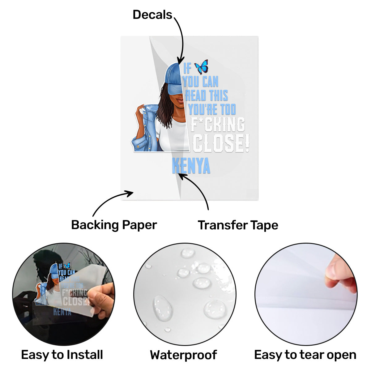 If You Can Read This You're Too F*cking Close - Personalized Sticker