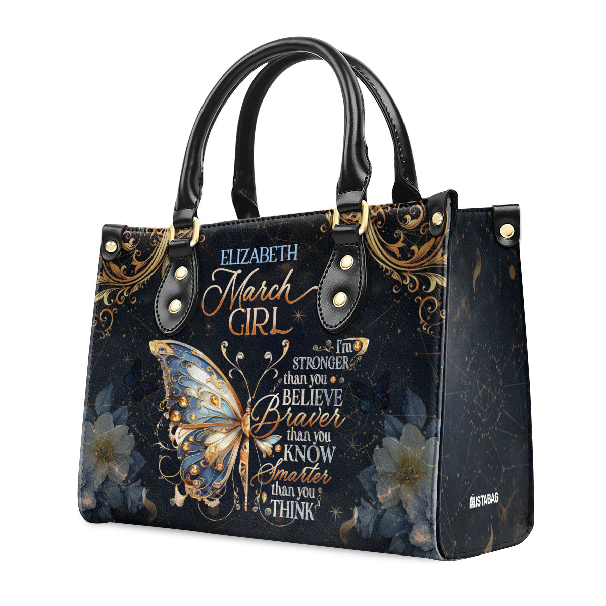 Month Girl - Stronger Than You Believe - Personalized Leather Handbag MB91