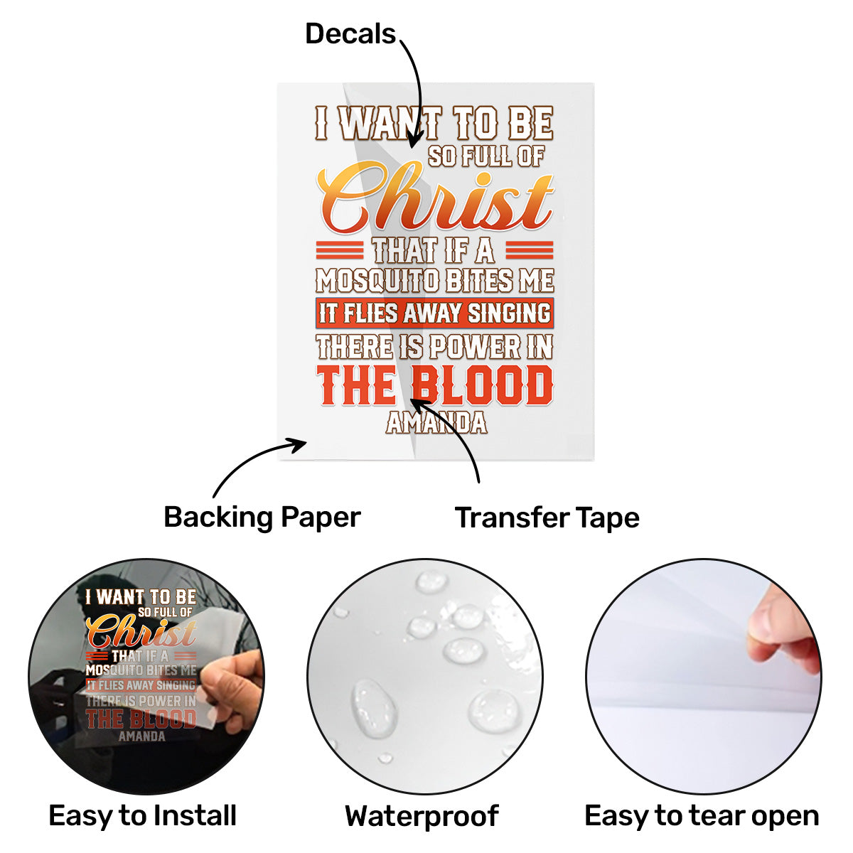 I Want To Be So Full Of Christ - Personalized Sticker