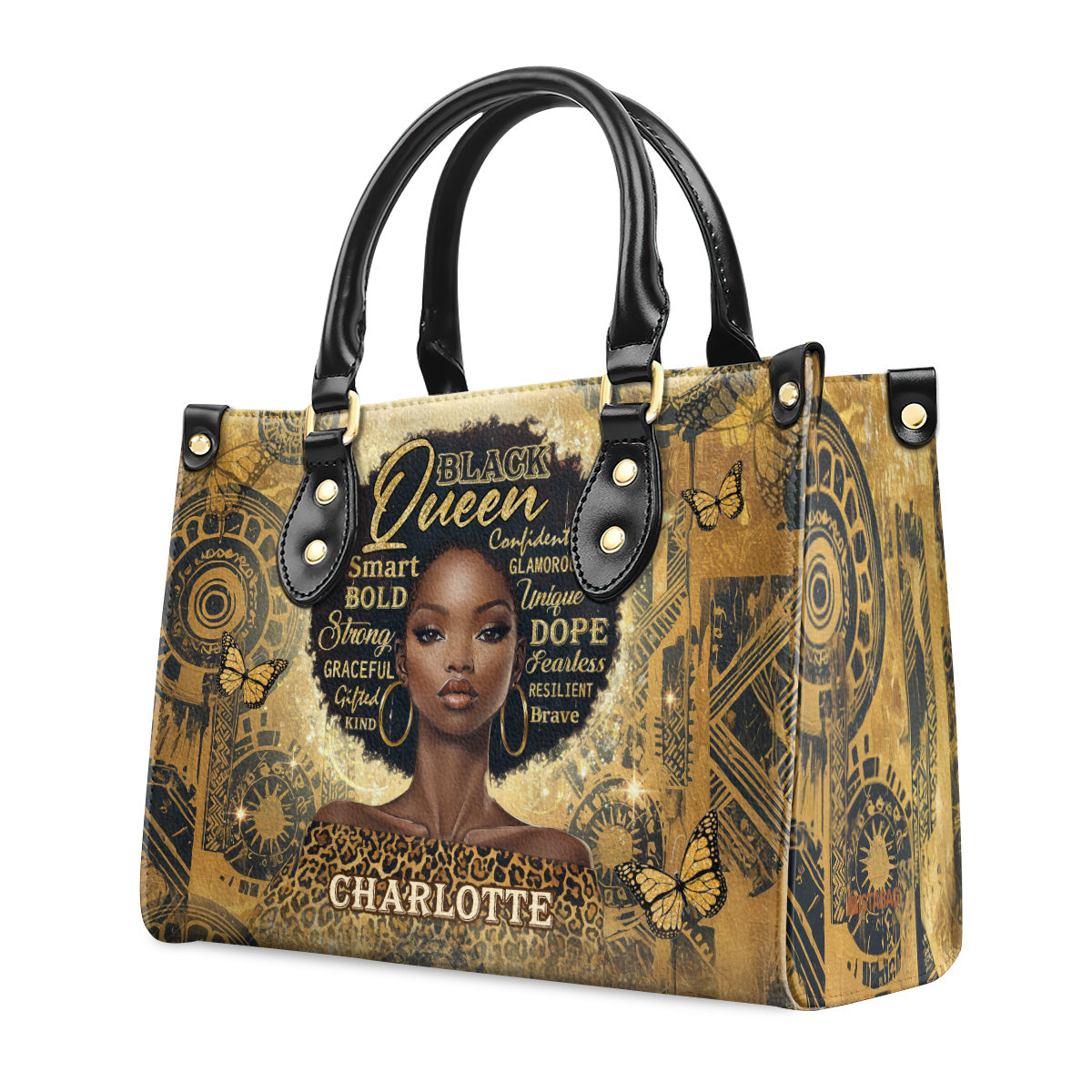 Africa Sunflower - Personalized Leather Handbag