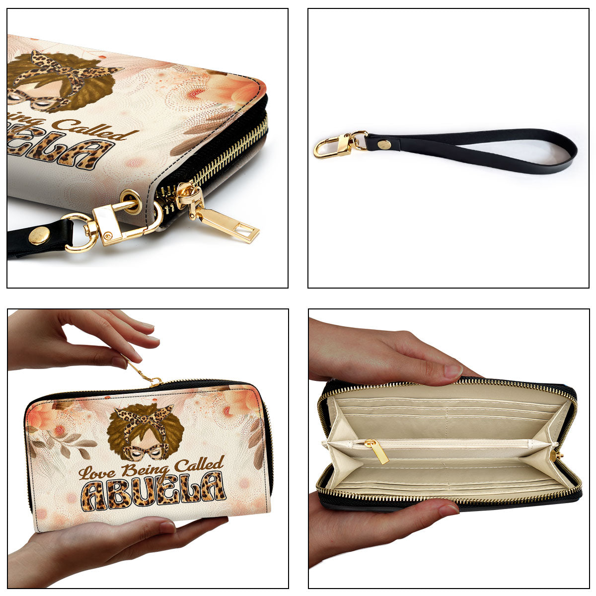 Love Being Called Grandma - Personalized Leather Clutch Purse SBCPLM2132T