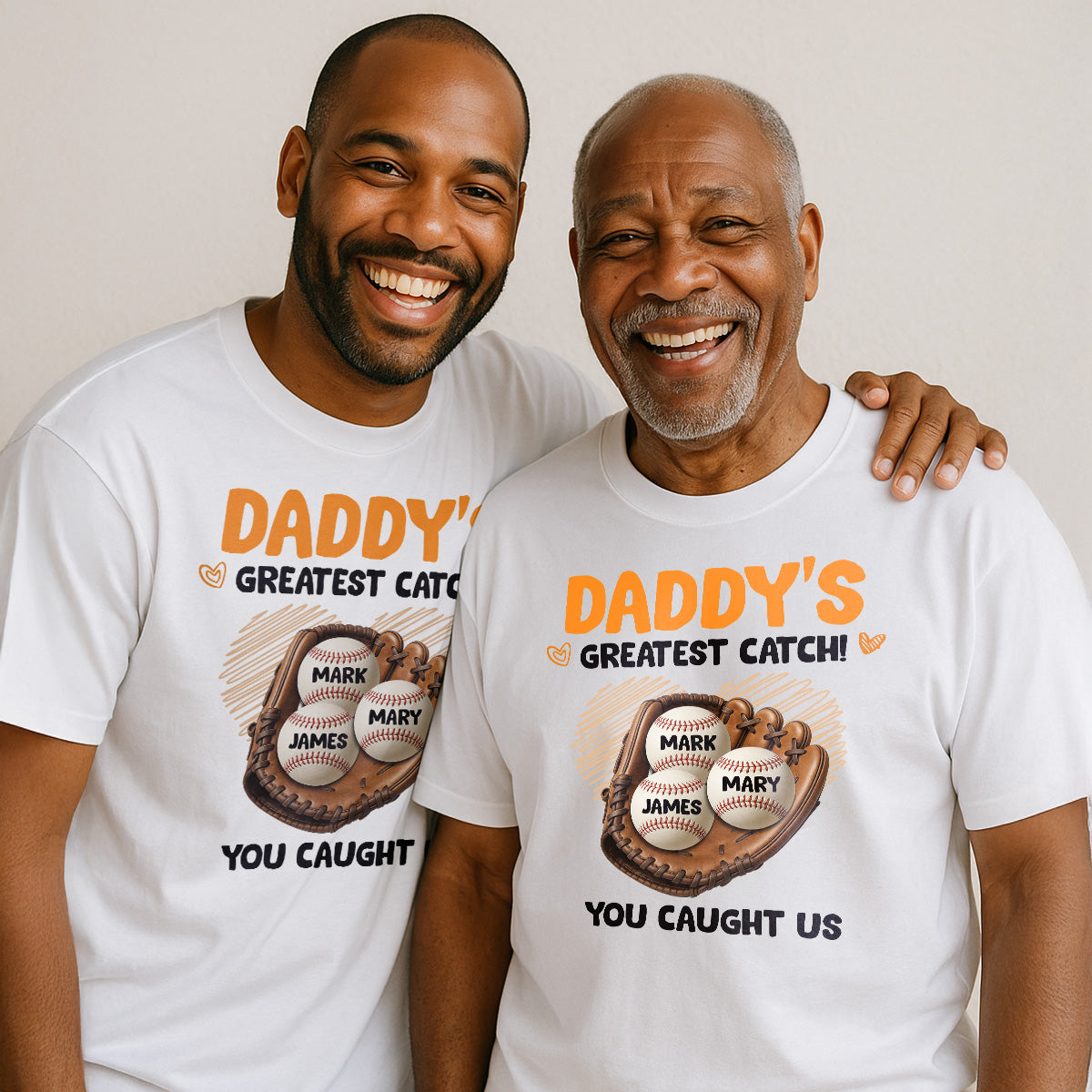 Daddy's Great Catch You Caught Us - Personalized 2D Unisex T-shirt
