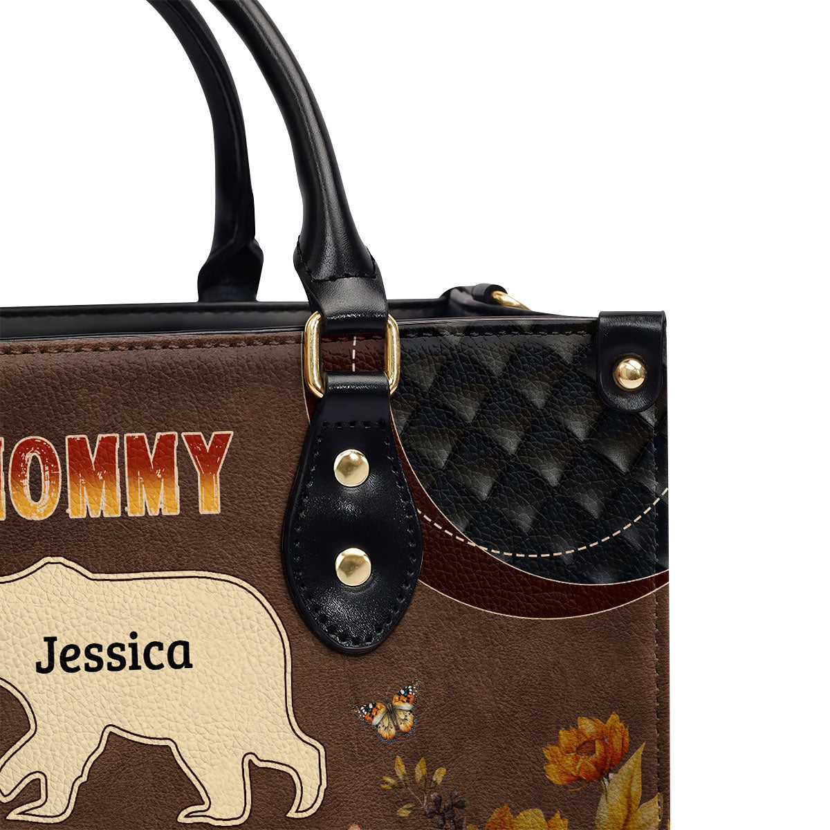 Mama/Mother Bear - Personalized Leather Handbag MB76