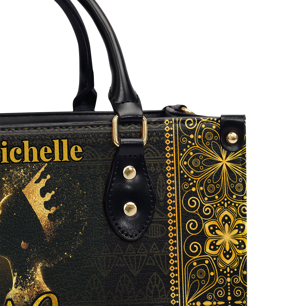 I Am A Black Queen - Personalized Leather Handbag
