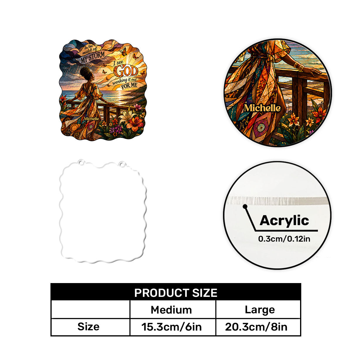 I See God Working It Out For Me - Personalized Acrylic Suncatcher