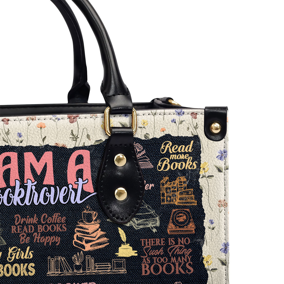 I Am A Booktrovert - Personalized Leather Handbag SBLHBLM965T