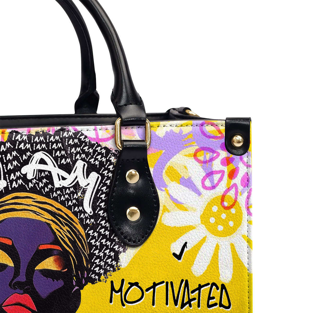 I Am Melanated - Personalized Leather Handbag SBLHBLL2398M