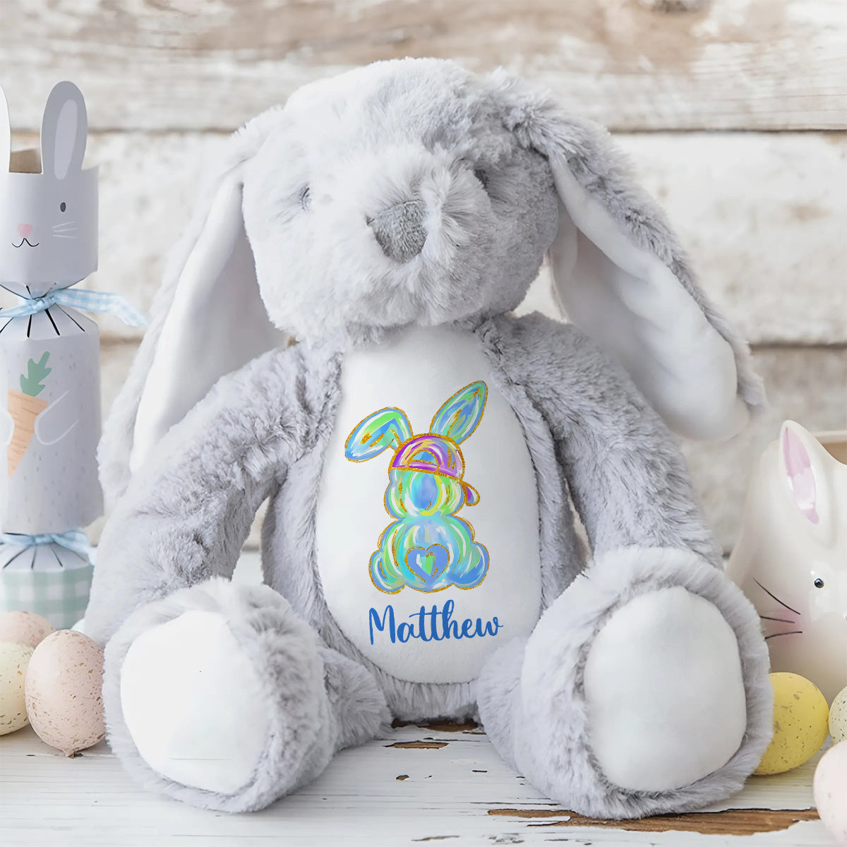 Happy Easter - Personalized Stuffed Bunny