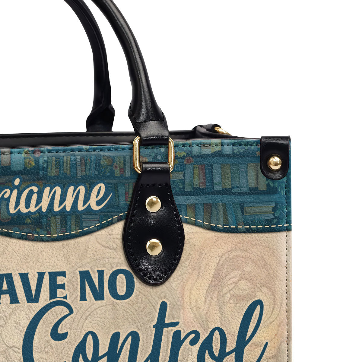 I Have No Shelf Control - Personalized Leather Handbag SBLHBLN963D