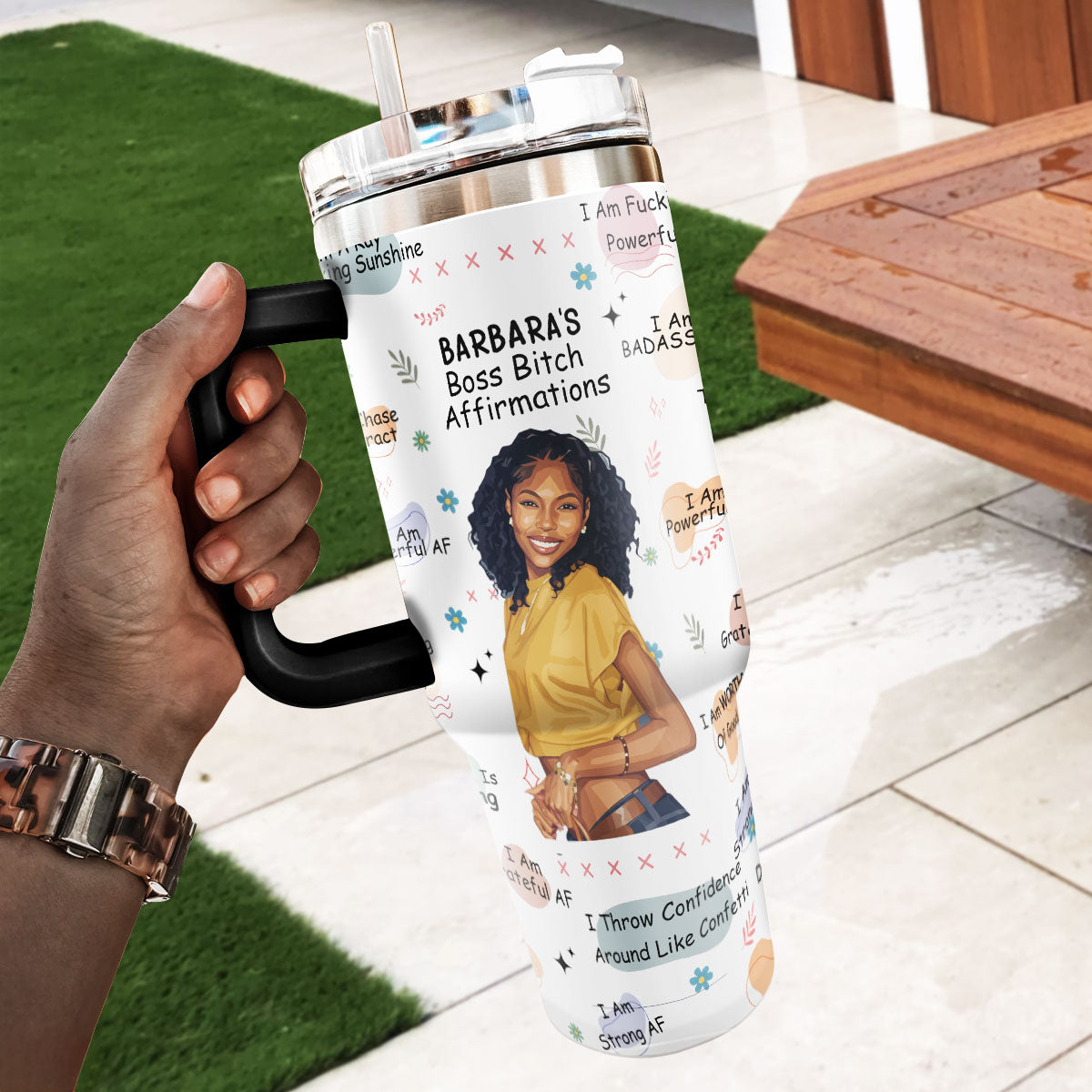 Girl Boss Affirmations - Personalized Stainless Steel Tumbler