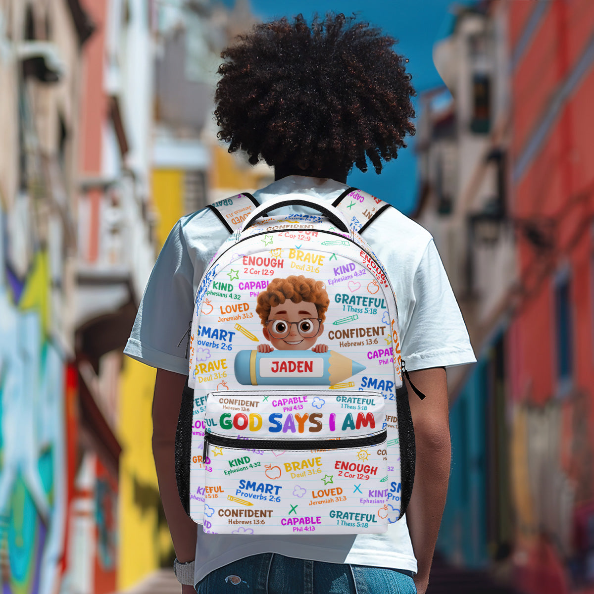 God Says I Am - Personalized Backpack
